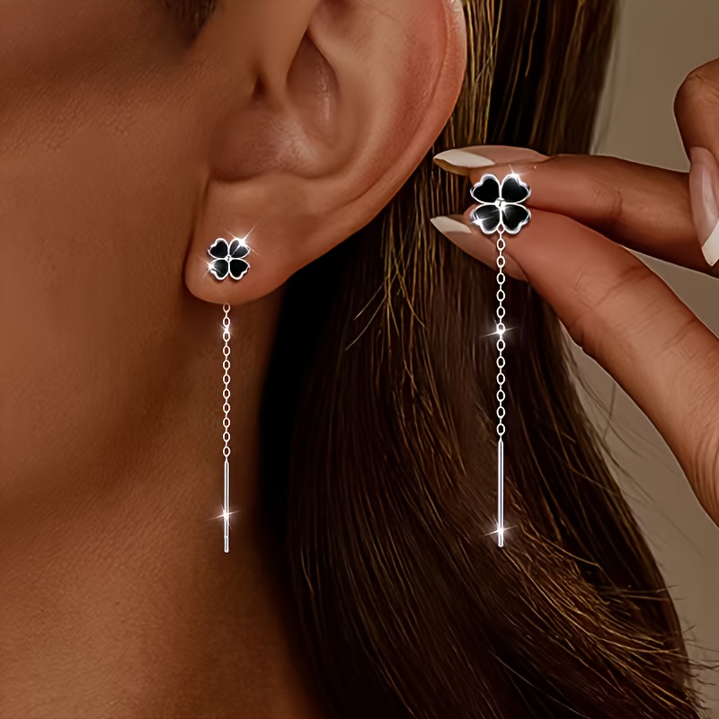 E-shop 1 Paar Damenmode Ohrringe Herzförmige Blumen Ohrstecker, Quasten Design Gothic Stil Halloween Schmuck Geeignet für den täglichen Gebrauch -
