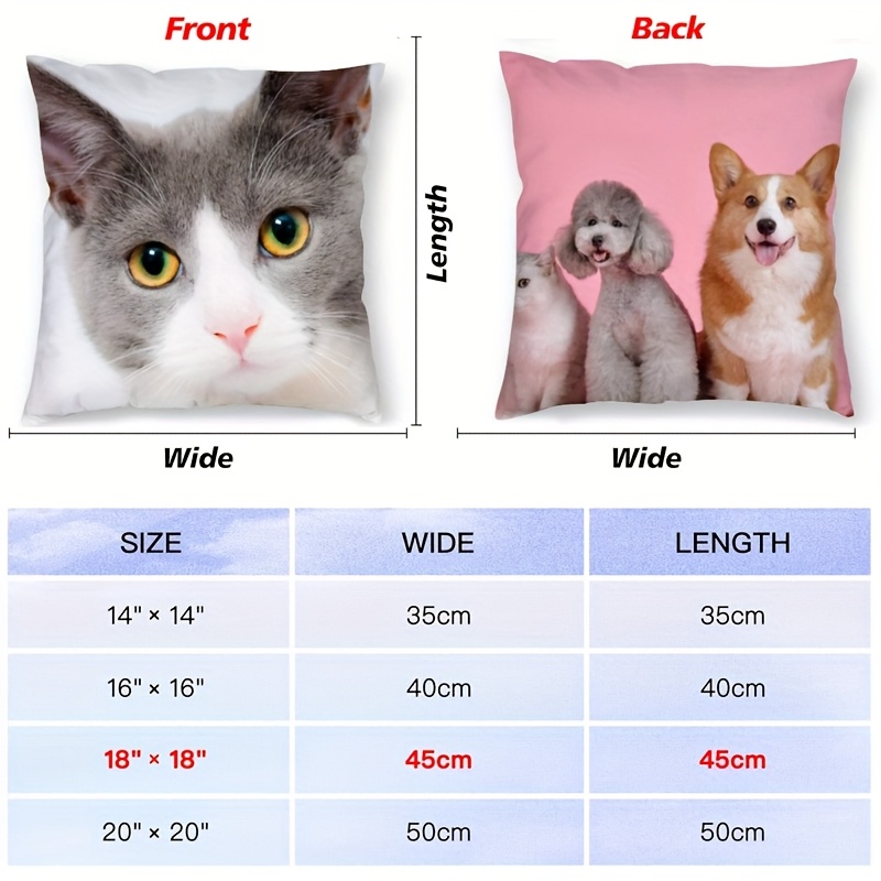 1  double sided personalized pillowcase   photo print industrial style home decor machine washable zipper closure unique gift for pet lovers anniversary birthday valentines day customizable   photo print zippered pillowcase smooth texture Product details 2