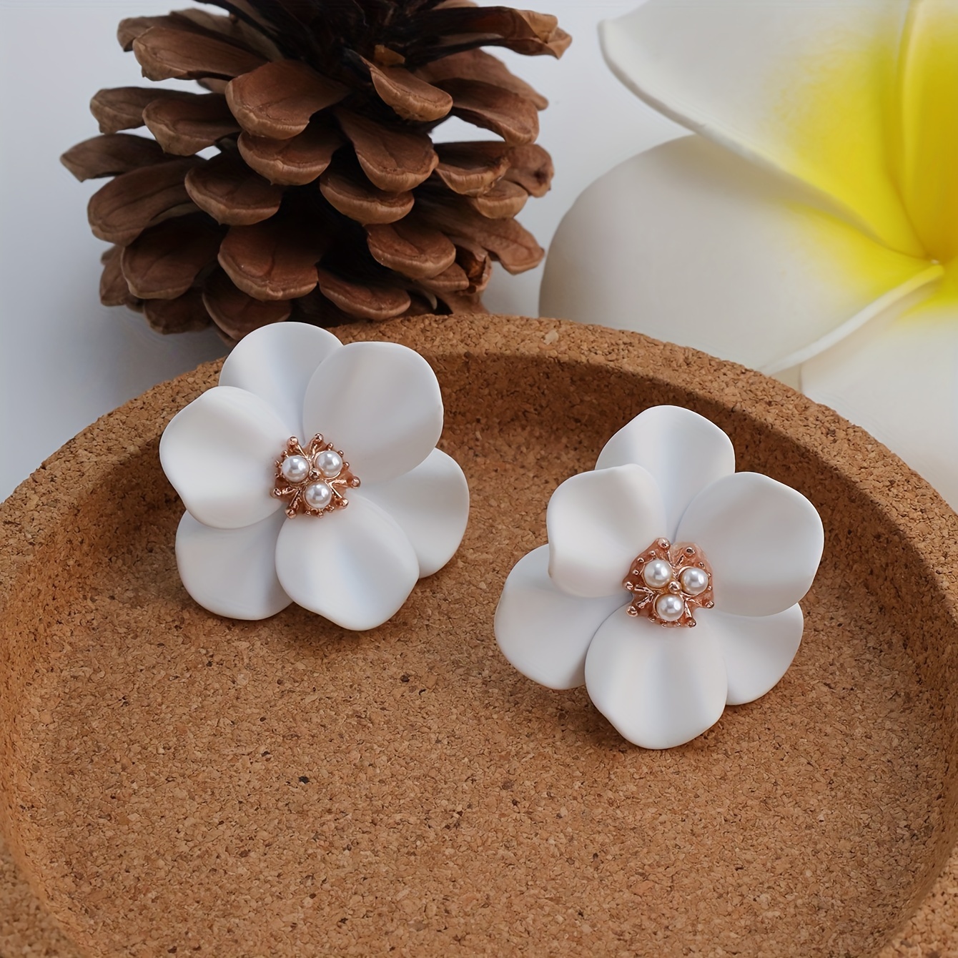 Faux Pearl Stud Earrings for Niche Ear Piercing