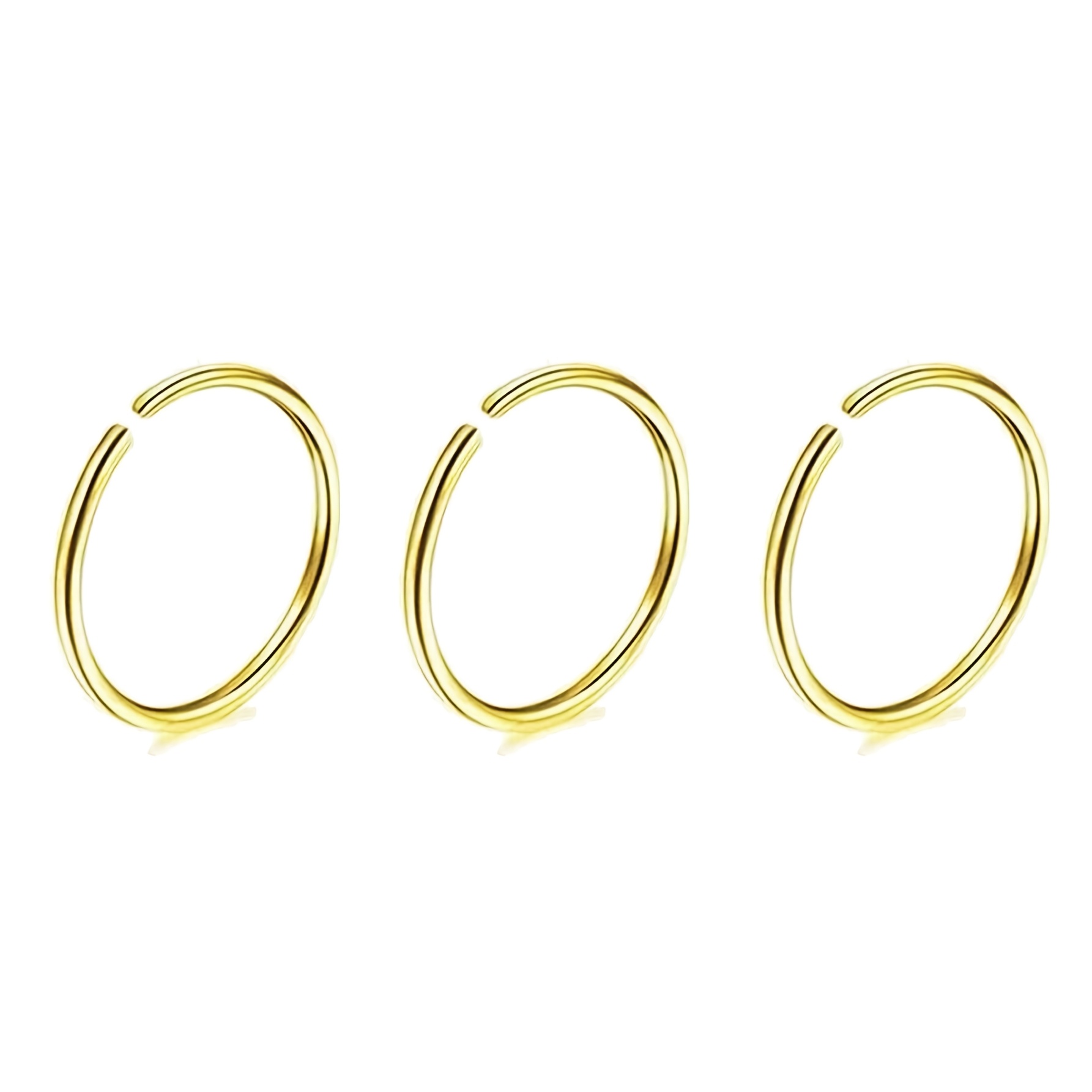 TEMU 1/3pcs Punk Style Round Nose Ring For Women Fashion No-piercing Nose Clip Stainless Steel Piercing Nose Septum Body Jewelry Gifts