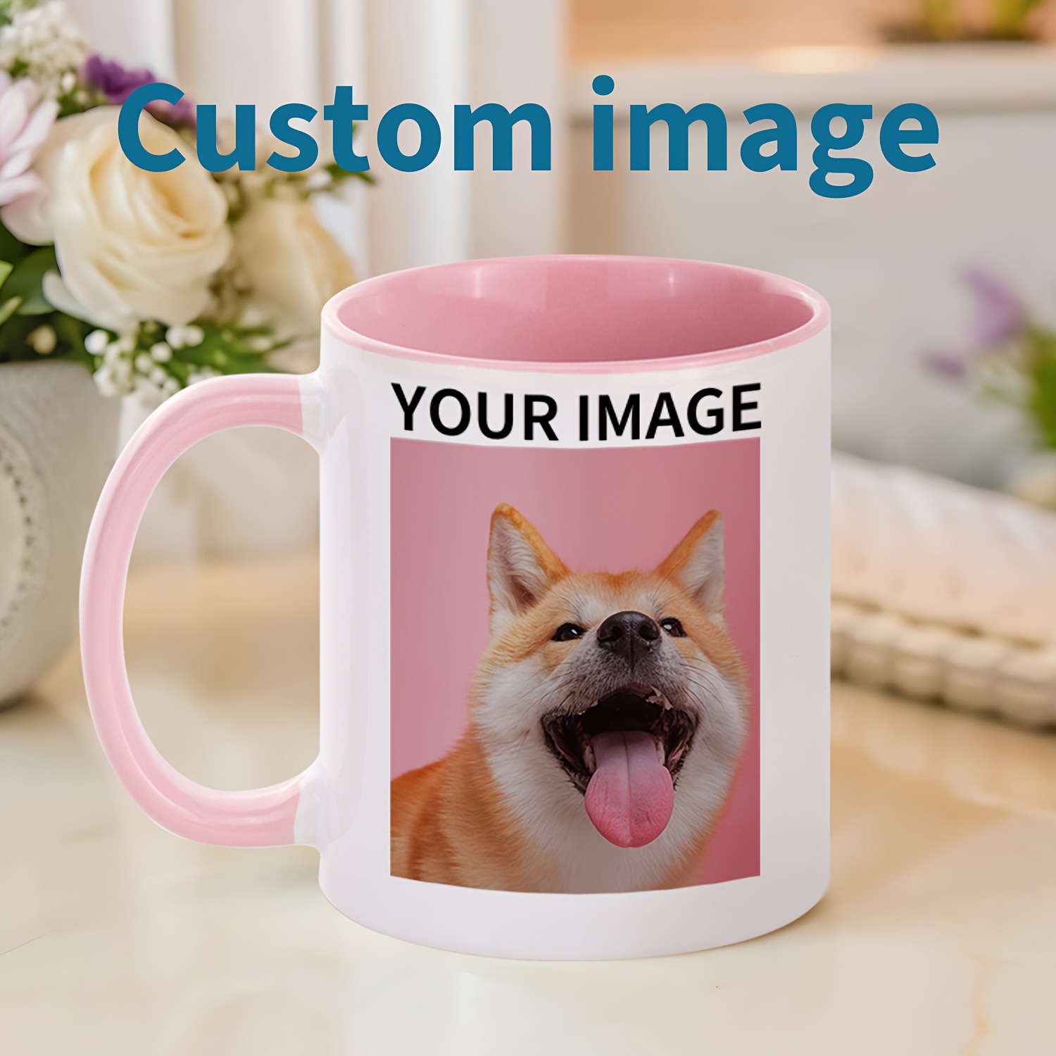 

Mugs Inside Handle Colored-pink Ceramic Mug Gifts For Men And Women , Valentine's Day, Christmas