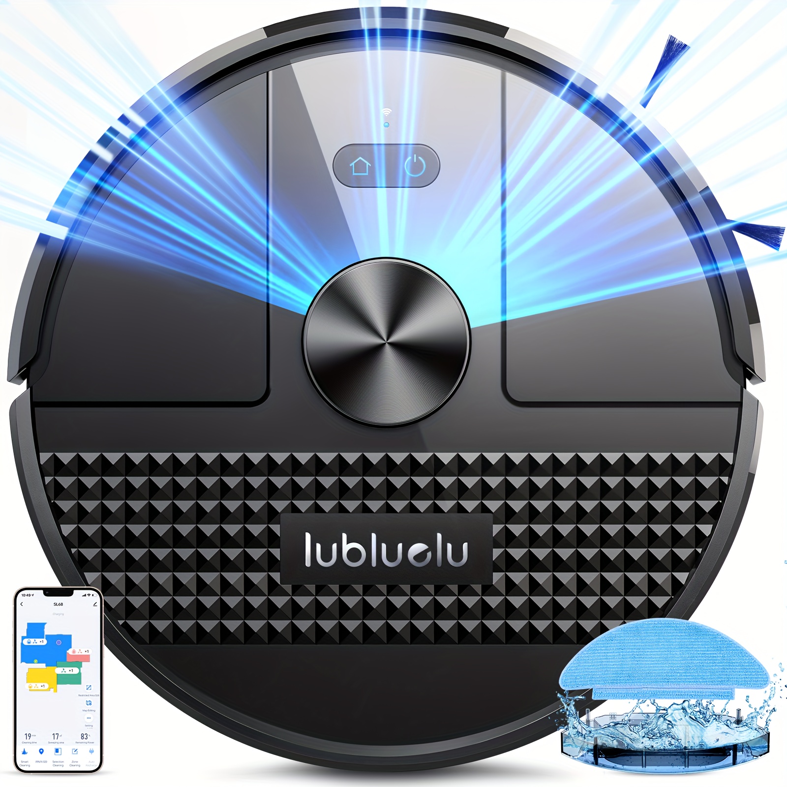 TEMU Lubluelu B40 Plus/Sl68 Robot Aspirapolvere e Lavapavimenti Combo - Aspirazione 17000Pa, 20S per della , Autovuoto, Soluzione di Pulizia 3-in-1