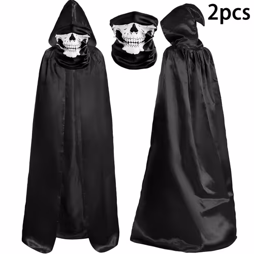 Hooded Cape with Mask 2pcs 140Cm Costume