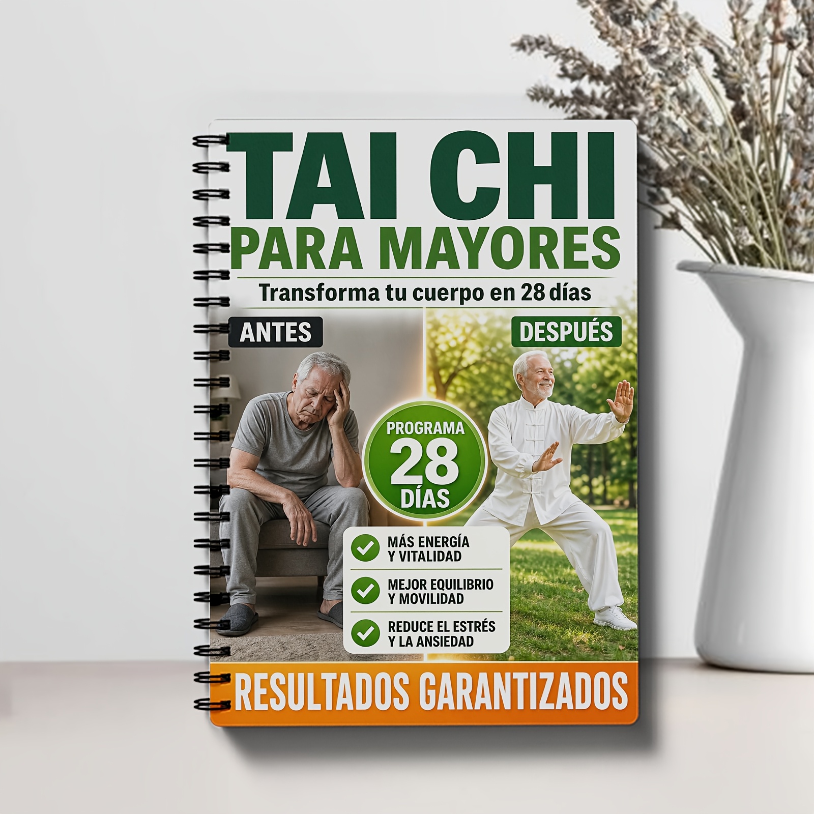 imagen del artículo Edición Española Tai Chi Plan de Fitness para Principiantes Adecuado para Adultos Mayores y Principiantes | Ejercicio Diario de 10 Minutos con Modo Dual Sentado/De Pie | Mejora el Equilibrio y Aumenta la Flexibilidad de las Extremidades Desafío de 28 Días en Casa | Horario de Entrenamiento Sistemático de 4 Semanas