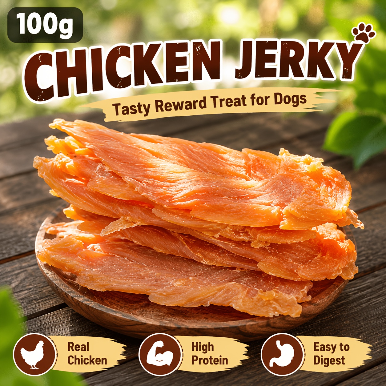 TEMU Chicken Jerky For Dogs: Healthy, High-protein, Easy To . The Perfect Training Treat For All Dog Breeds. 100g/200g (3.53oz/7.05oz) Bag