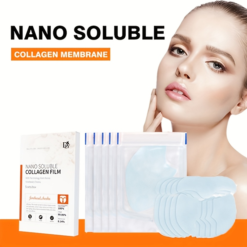 5pcs nano soluble collagen mask sheets 5 pack nano soluble collagen membrane mask sheets hydrating for   types unisex adult moisturizing face care no fragrance 0