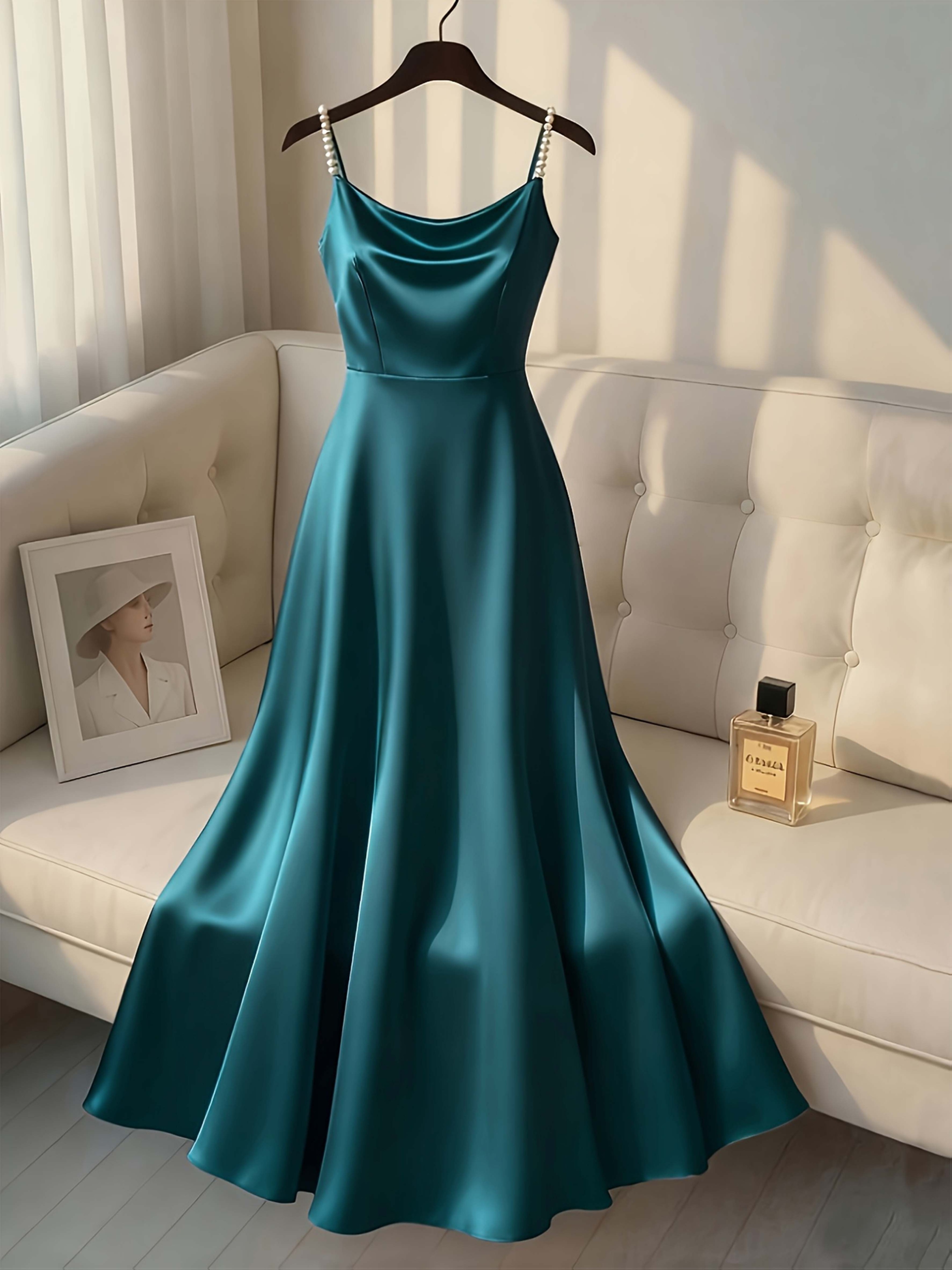 elegant open back prom dresses Open-Back Long Satin Prom Dress with Knot main image 0