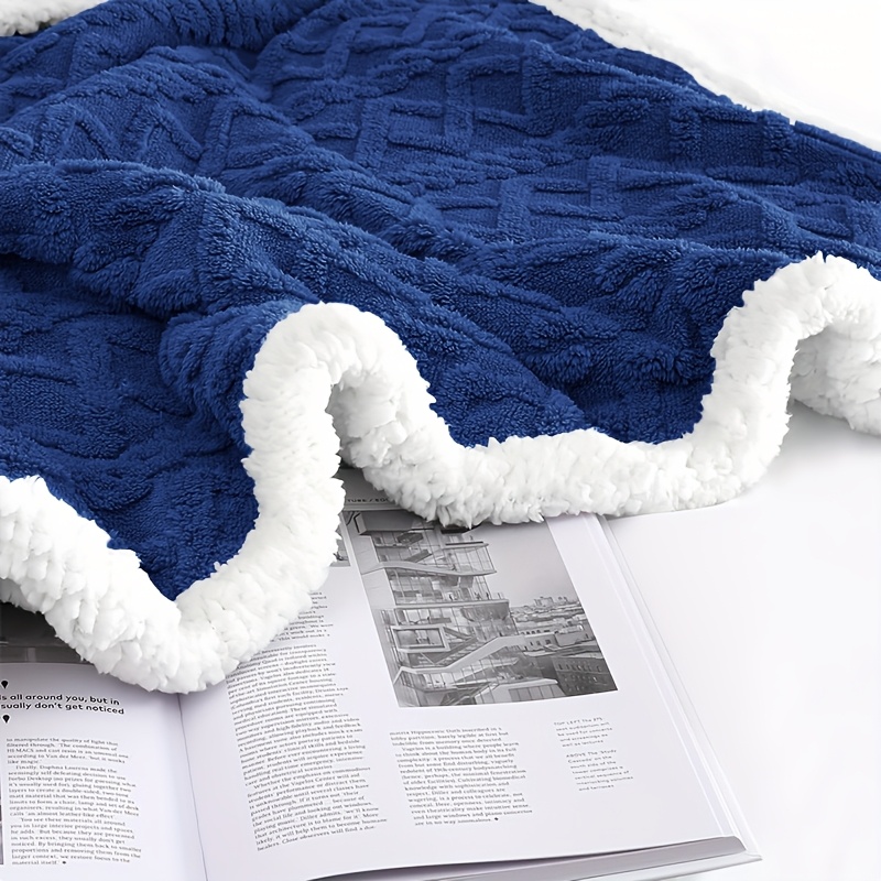 Throw Blanket - Fluffy Soft Cosy Winter Blankets, Thick Warm Throws for Sofa Bed Office Travel Christmas Gift White, Beige, Light Grey, Light Blue, Dark Grey & Dark Blue
