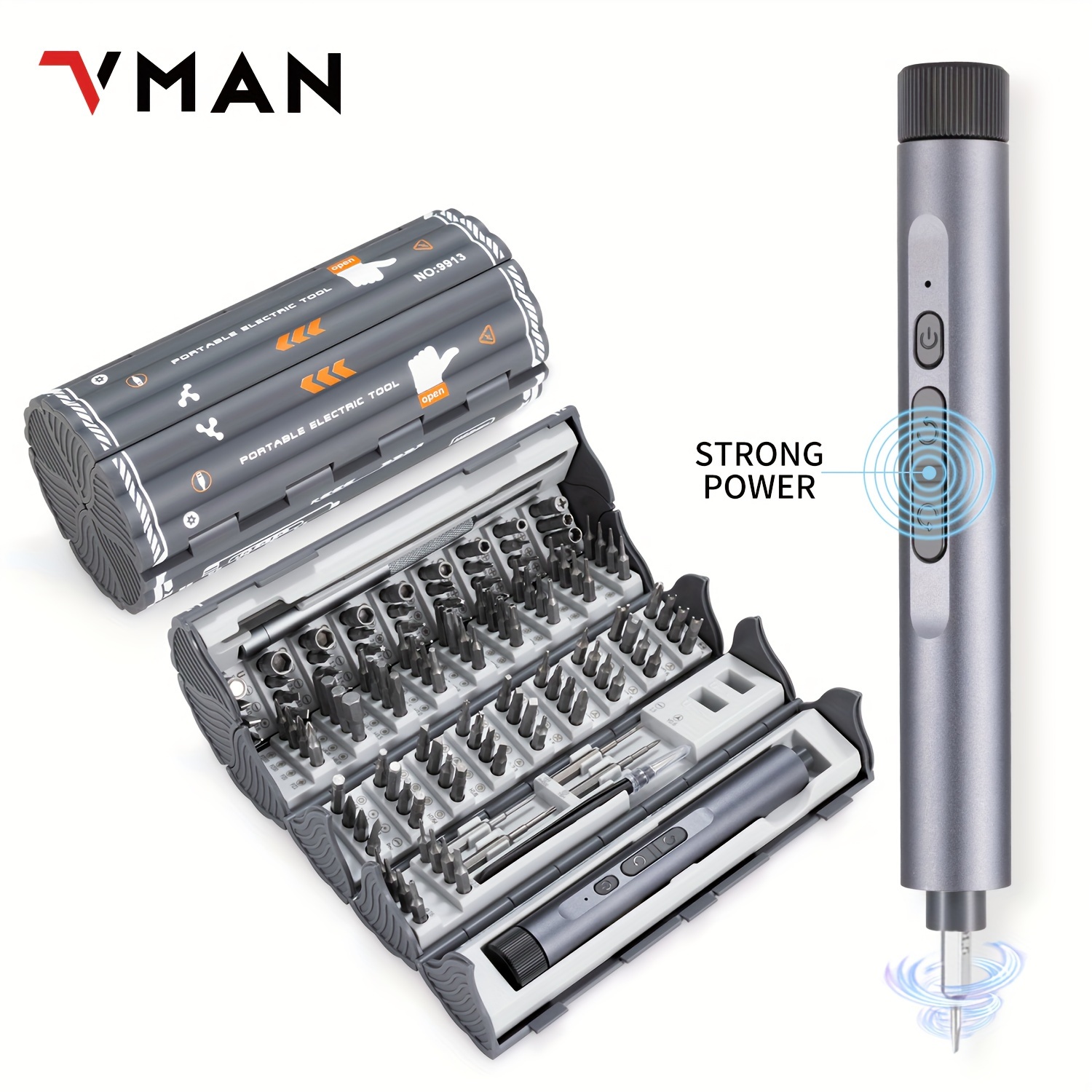 

Vman 138-in-1 Screwdriver Set, Steel, Battery/usb , 230mah Rechargeable Battery, ≤36v Operating For Phones, Cameras, Computers, , Diy