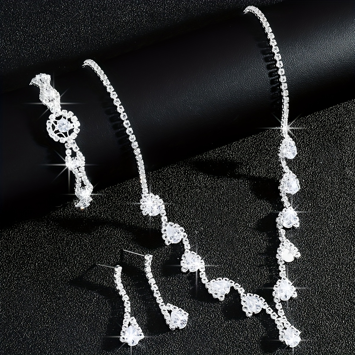 Stylish Zirconia Heart Jewelry Set for Wedding
