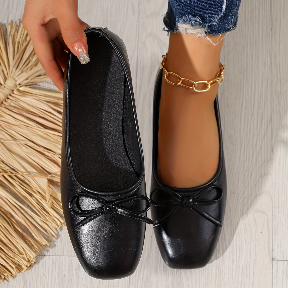 black dress shoes flats sold on Temu United States