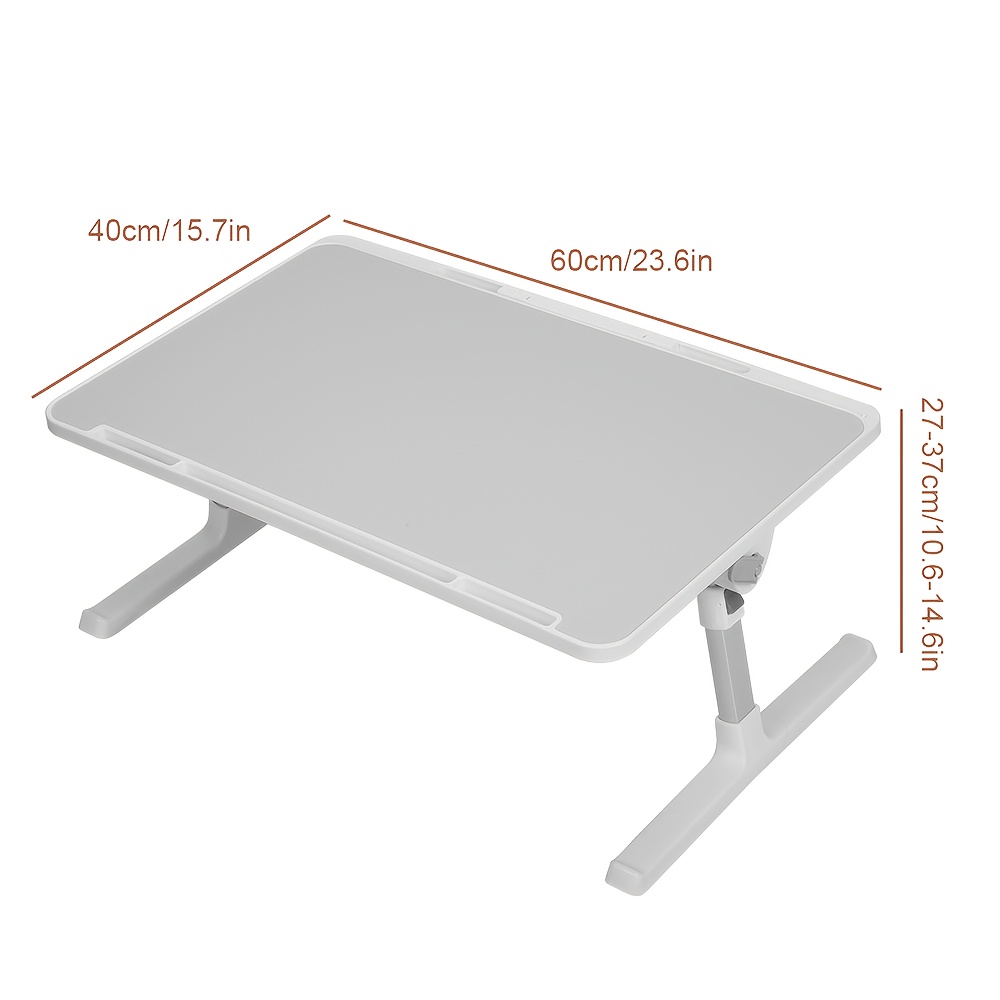 Image of Adjustable Laptop Desk With Slot, Height Adjustable, 0-180 Degree Tabletop Tiltable, Non-slip Strip And Drawer, Folding Study Desk, Portable Bed Tray For Writing, Office And Lazy Lap Table