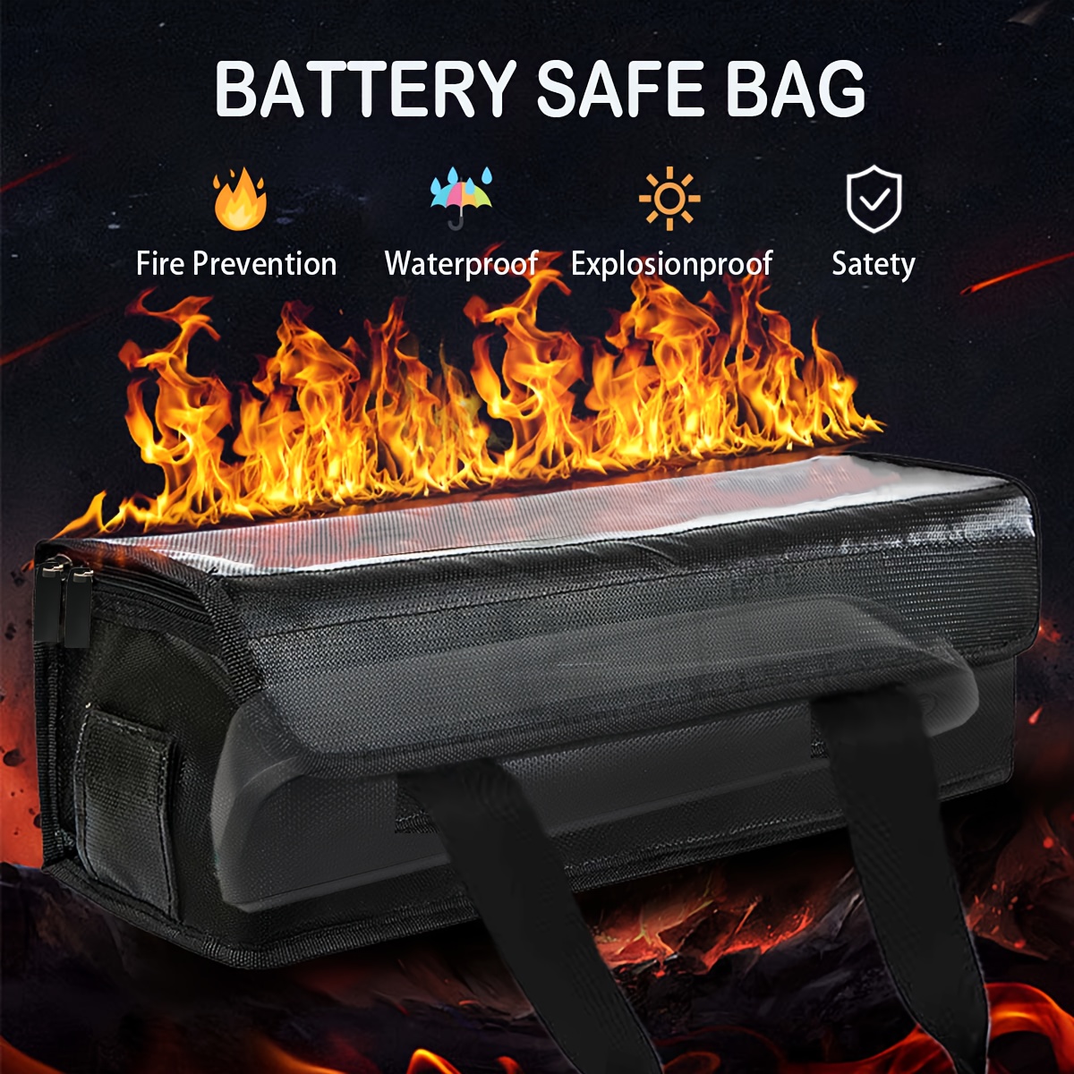 

Fireproof Bag - Up To C , & Explosion- Polyester For Charging, &