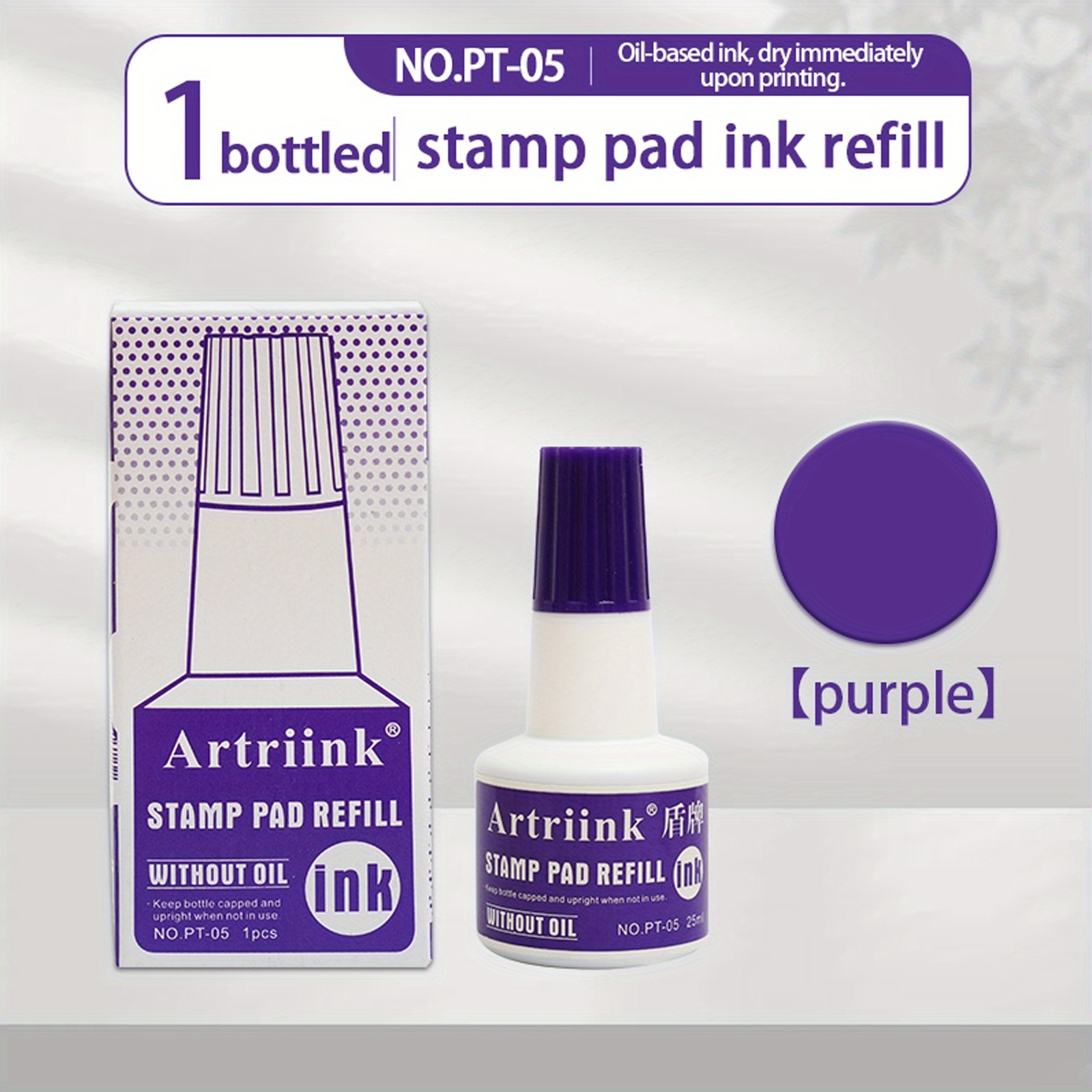 Oil-Based Ink Pad for Stamps, Quick-Drying Refill
