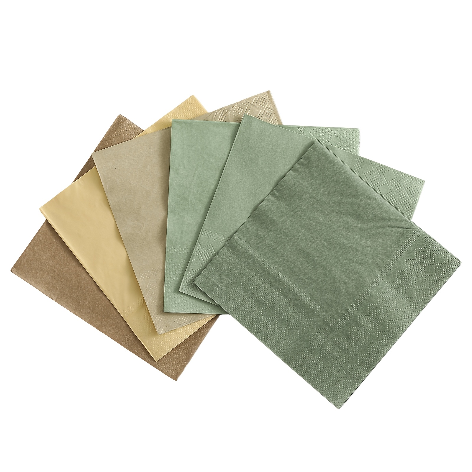 TEMU Of Retro Solid-color Double-layer Thickened 6-color Mixed-pattern Disposable Napkins, Suitable For Various Parties Such As Restaurants, Shops,
