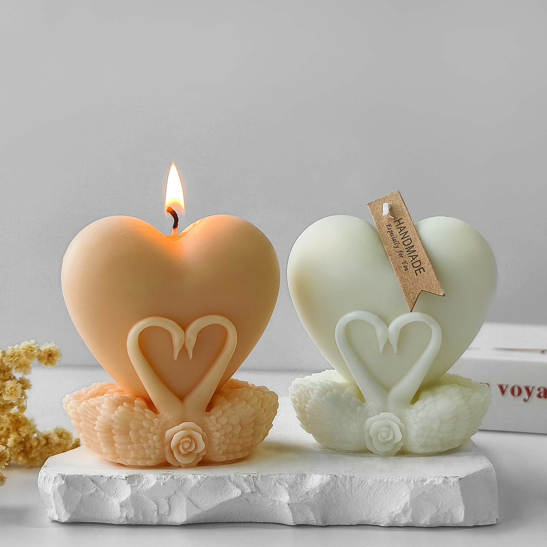 

Swan Love Heart Silicone Mold For Scented Candles - , Clean & Diy Valentine's Day Craft Tool