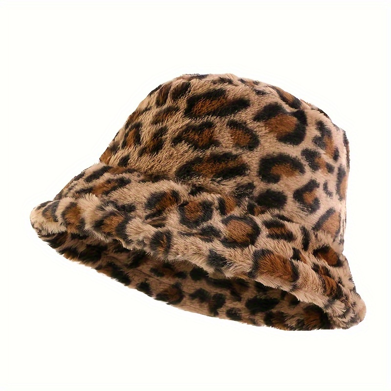 

Women's Leopard Hat, Polyester Fleece Cap, Autumn/winter Lightweight Fashion Accessory With Knitted , Hand Washable Sun Shade Hat