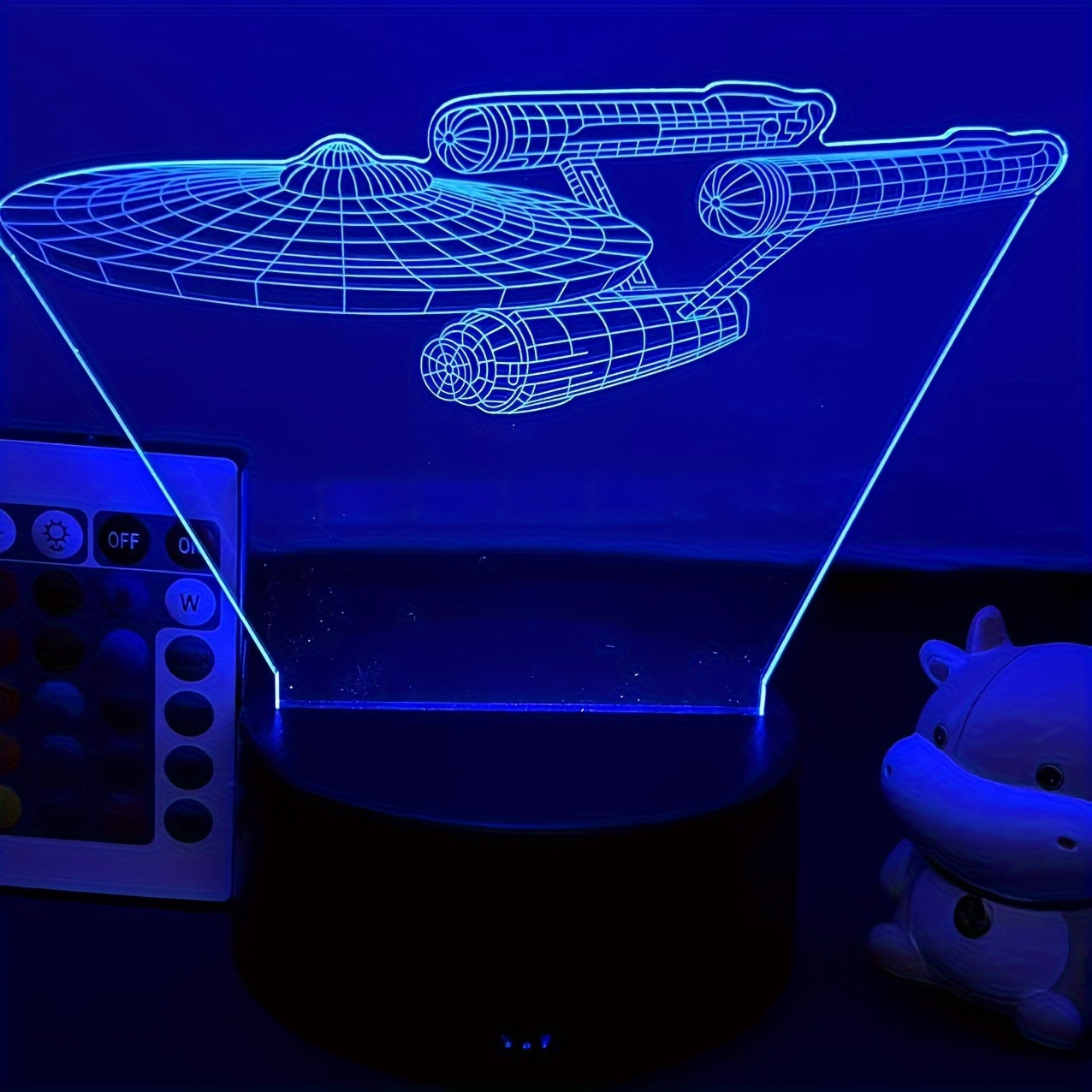 3d Night Light Spaceship Starship 16 Colors Decorative Light - Temu