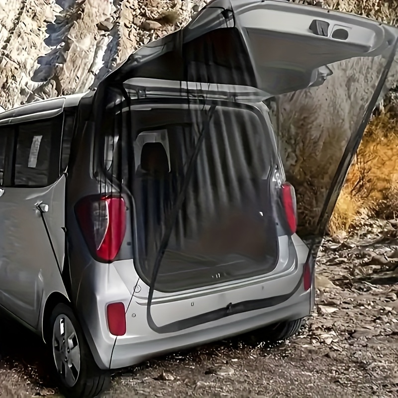 Large/Small Size Magnetic Car Trunk Curtain Tent - Heavy-Duty Magnetic Bugs Proof Barrier, SUV/VAN/MPV Tailgate Protector with Easy Magnetic Closure for Camping, Road Trips, Outdoor Travel - Compatible with Most Vehicles, Camping Accessory, Breathable Fabric, Tearresistant Material,  , Van  