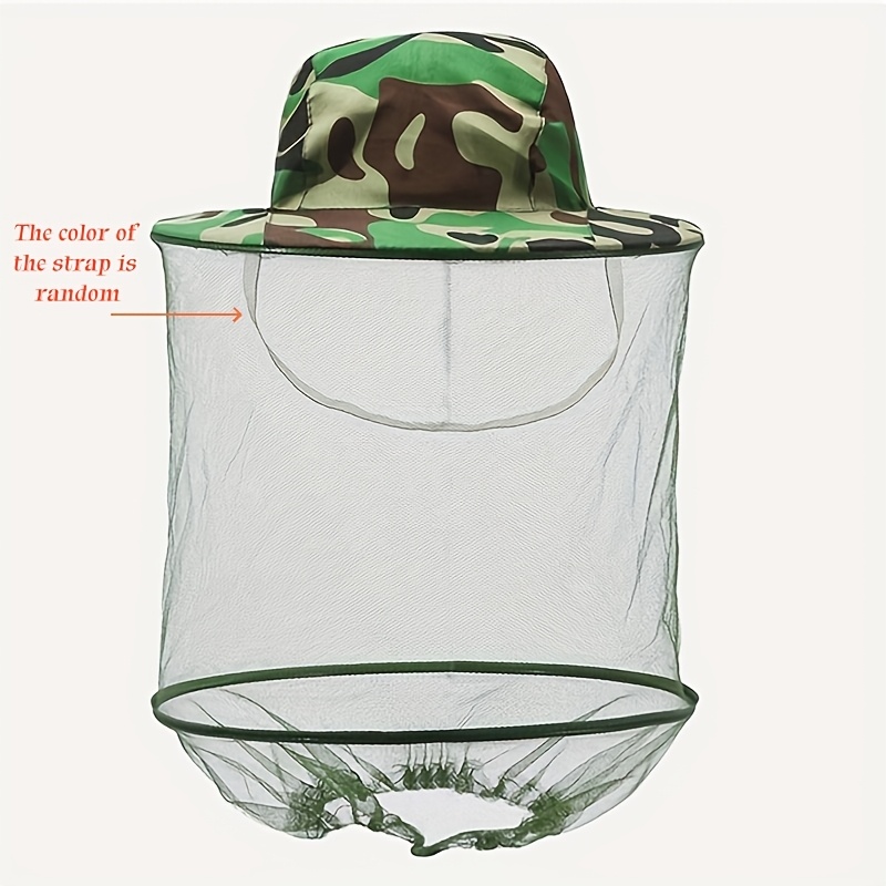 1 Adjustable Camouflage Hat With Mesh Face And Neck Cover, Perfect For Summer Activities Like Hunting
