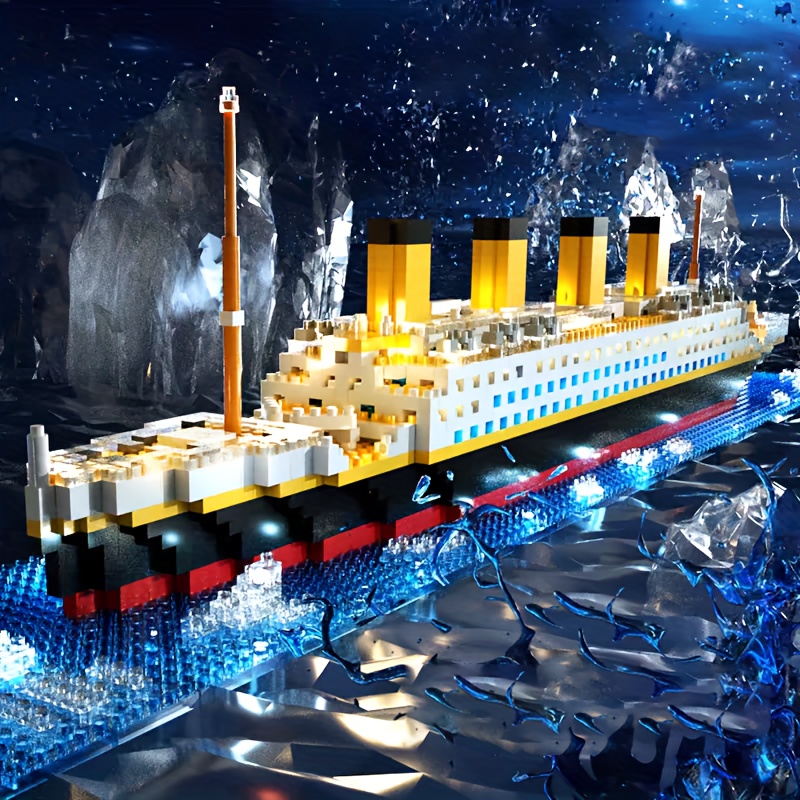 1860pcs Titanic-inspired miniature building block suit-durable ABS construction suit