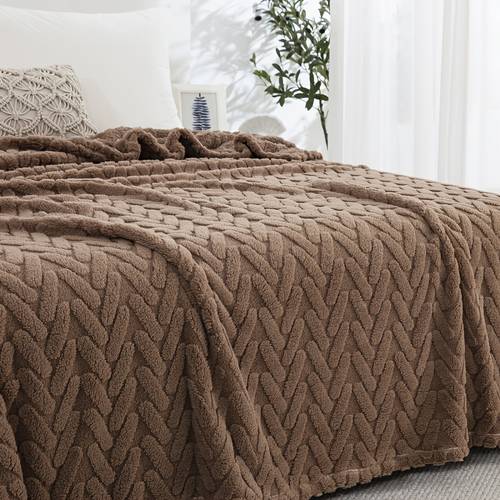 brown blanket autumn winter new high density double faced jacquard velvet blanket polyester velvet imitation cashmere blanket multifunctional blanket super soft and multifunctional use indoor outdoor up