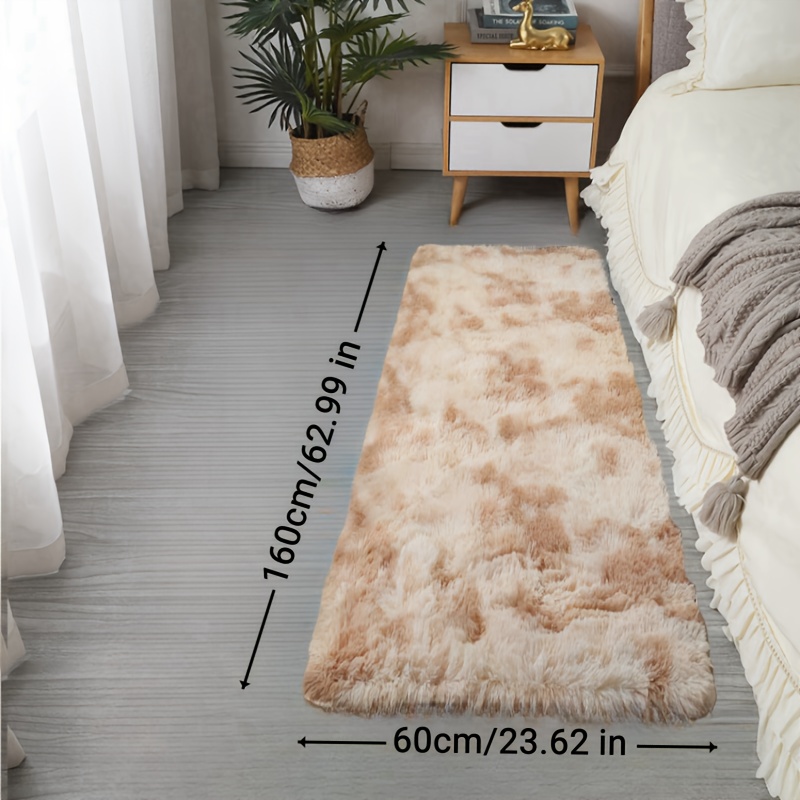 TEMU 1pc, Nordic Style Fluffy Area Rug, Soft And Shaggy Floor Carpet For Living Room, Bedroom, Tea Table, Sofa Or Bedside, Thickened High Elastic