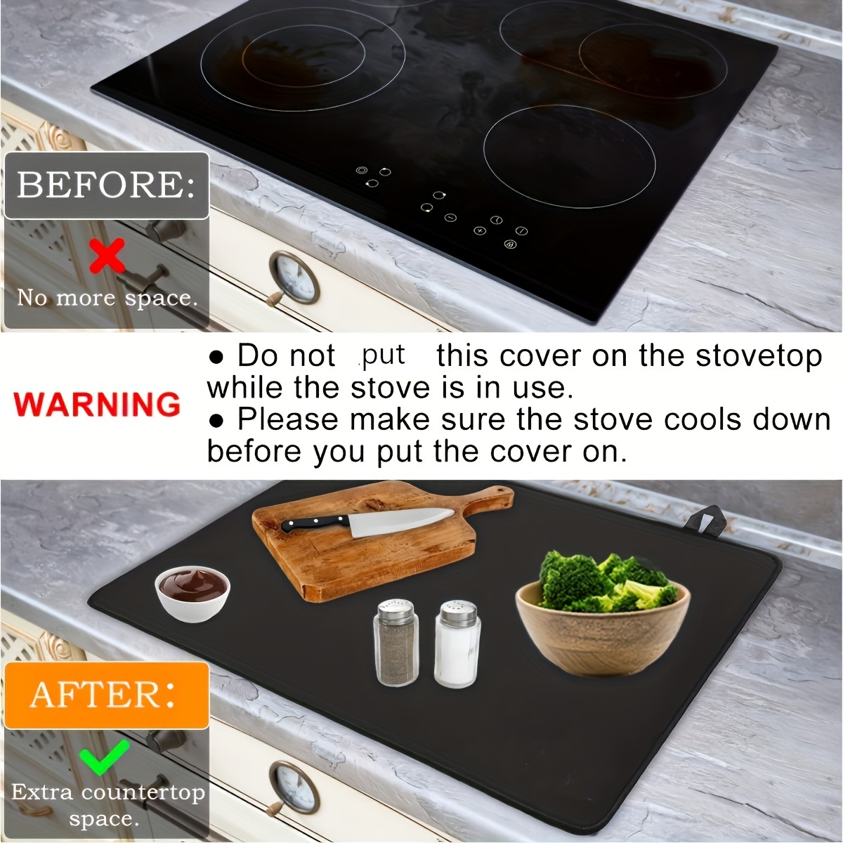 1pc stove top covers 28 5x20 5 72 5x52cm extra large stove top cover for electric stove anti slip mat for glass stove top protector flat top oven cover mat multipurpose cooktop cover prevents scratching washer dryer ironing mat details 7