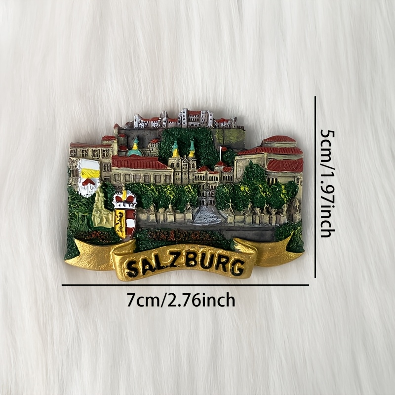 TEMU Austria Creative Resin Magnetic Fridge Magnet, Abs Octagonal Decorative Refrigerator Magnet, For , Souvenir From Travel, Fridge Magnet