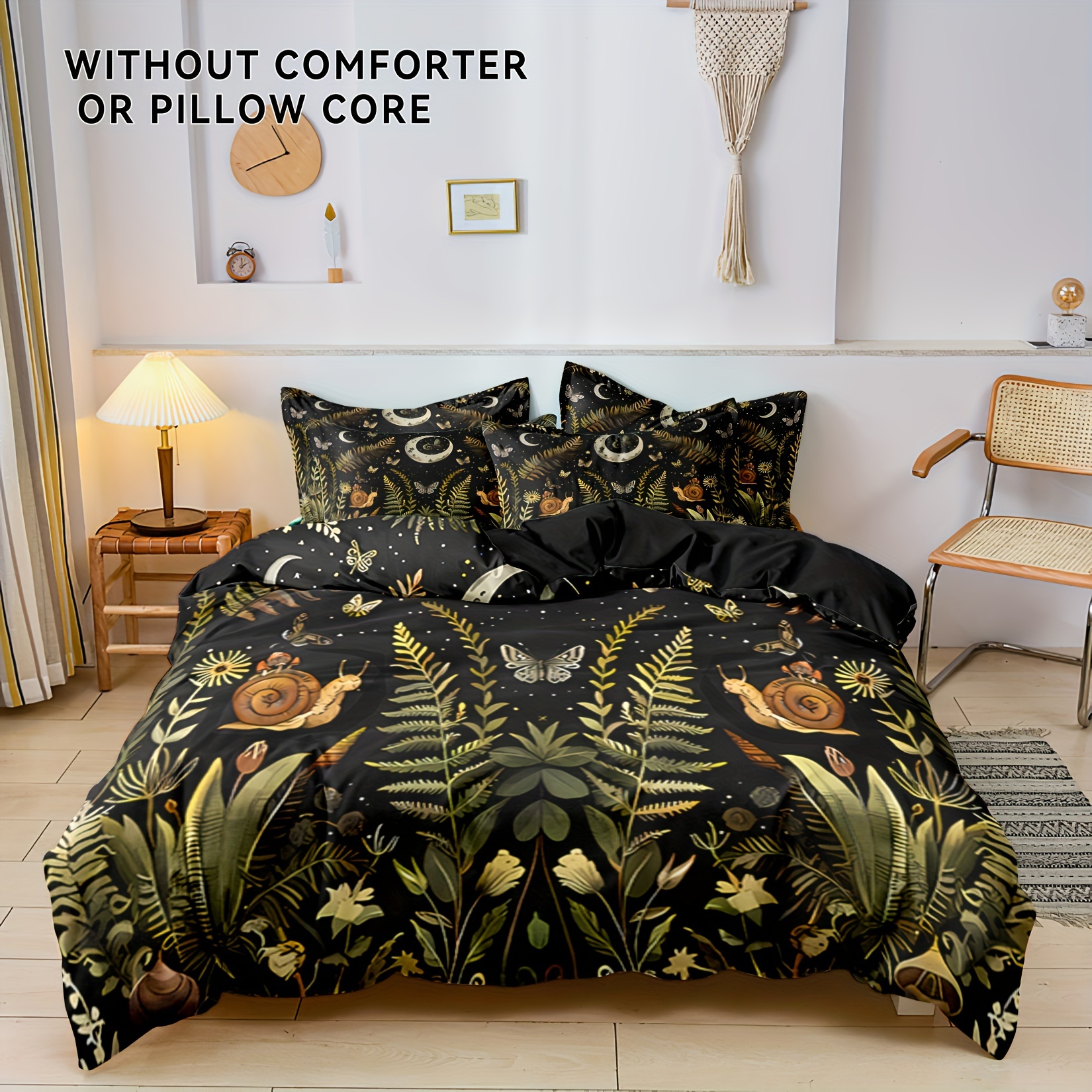3pcs Polyester Floral Print Bedding Set, Suitable For Bedroom, . Soft And Comfortable Duvet Cover, Gift For , 1*duvet Cover + 2*pillowcases, No Insert
