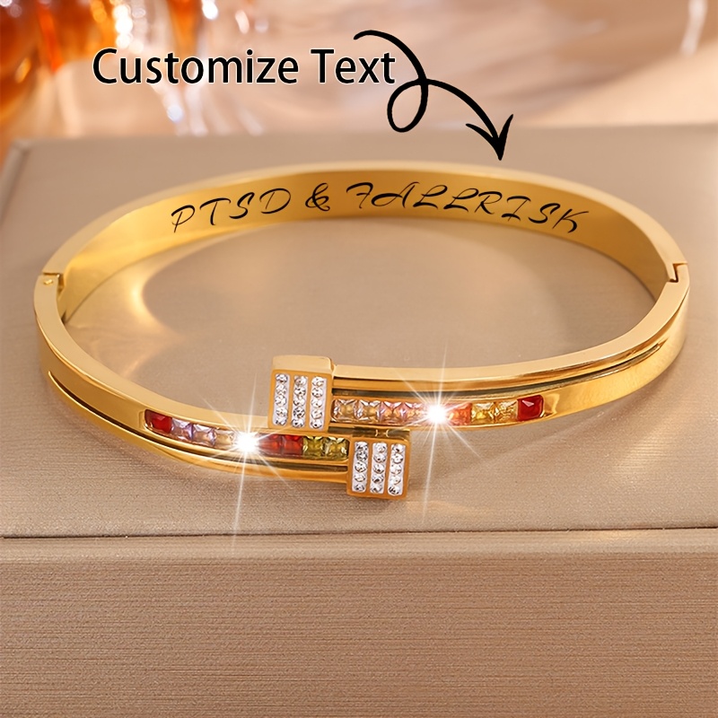 Custom Engraved Stainless Steel Bracelet, Gentle Touch for Outfits
