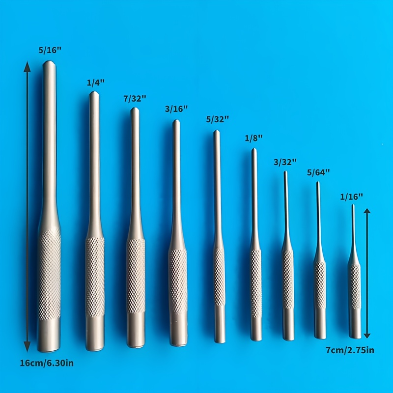 9PCS Roll Pin Punch Set Tools Kit Great For Pin Punch Holes And