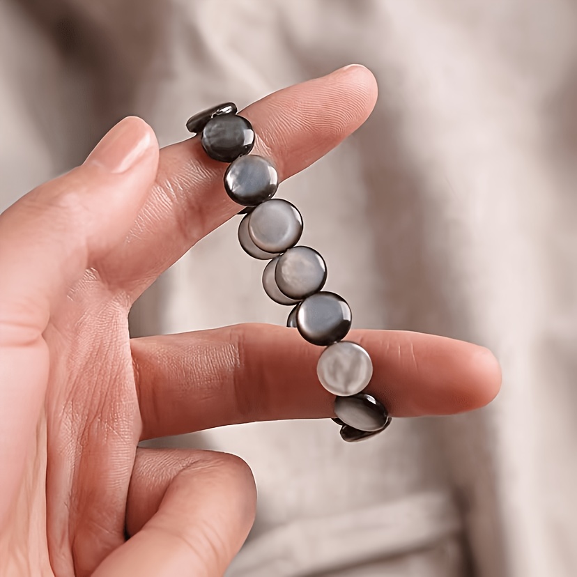 TEMU 1pc Minimalist Elegant Natural Stone & Bracelet – Unisex Style, A Wearable Symbol For Couples, , , Natural Shell Boho Jewelry | 's Charm & |