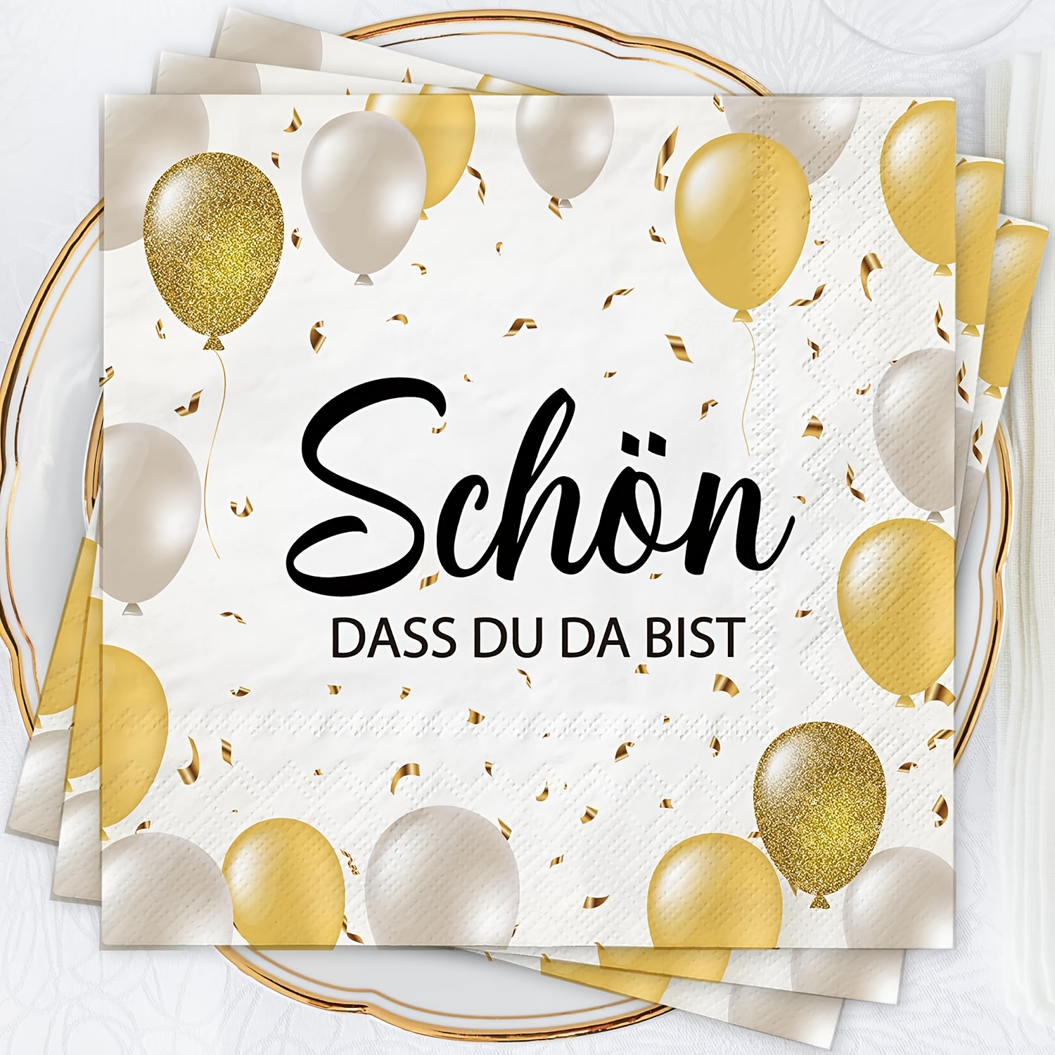 TEMU Paper Napkins 3-layer Wedding Birthday Napkins New Year's Birthday Decoration Napkins With Saying Napkins Communion Confirmation Birthday Table