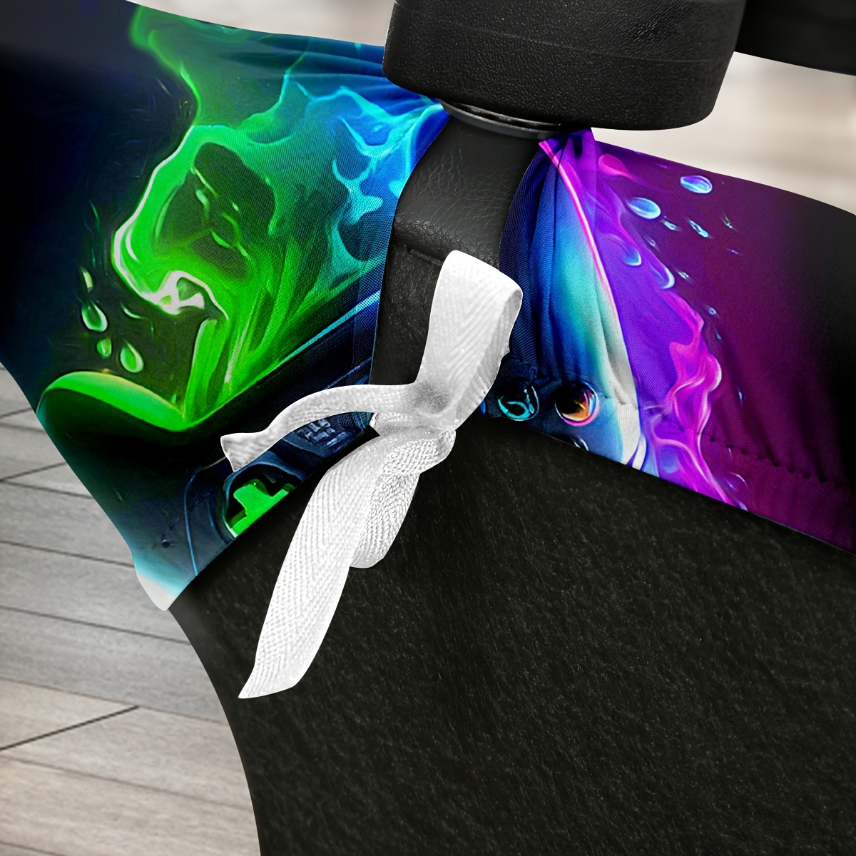 JinZao Housse Chaise Gaming avec Accoudoirs Et Dossier,Housse Fauteuil Bureau Extensible, Protection Chaise Gaming en Polyester Souple,avec Motif Imprimé Numériquement(B