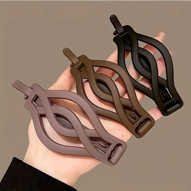Image of 3pcs Summer Back Of Head Twist Clip Hairpin Hairpin Frog Button Female Hair Styling Clip - Styling Supplies Tools