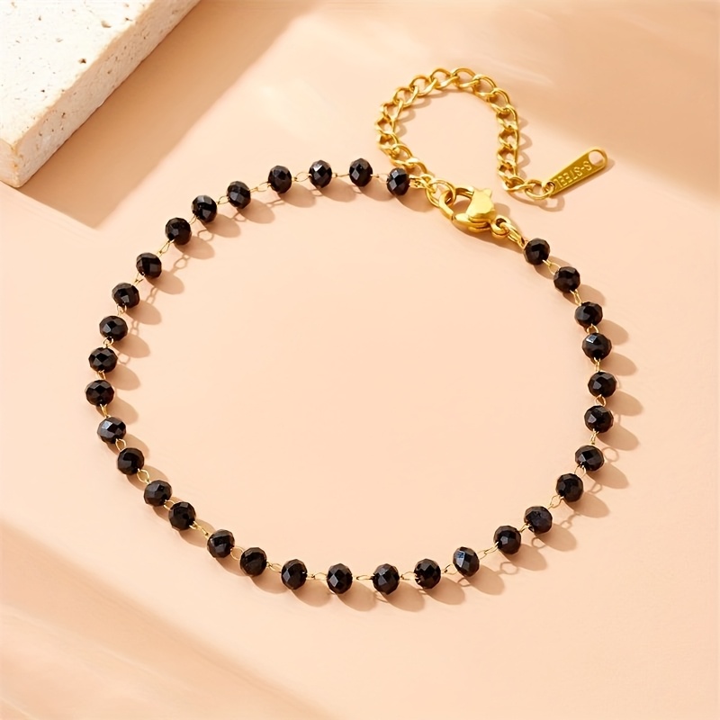 1pc Elegant Retro Bohemian Style Resin Bracelet Made Of Stainless Steel Material, Jewelry , For