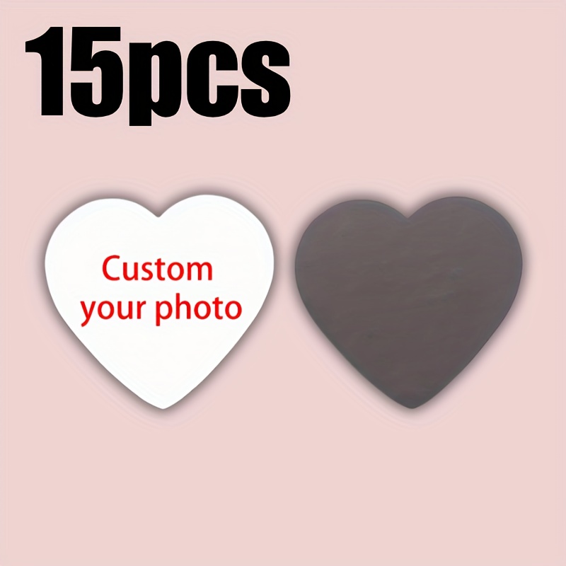 TEMU Personalized Custom Heart-shaped Photo Fridge Magnets | 6.5cm Creative Magnetic Stickers, Choose 1/5/10/15pcs | High-quality Waterproof Material