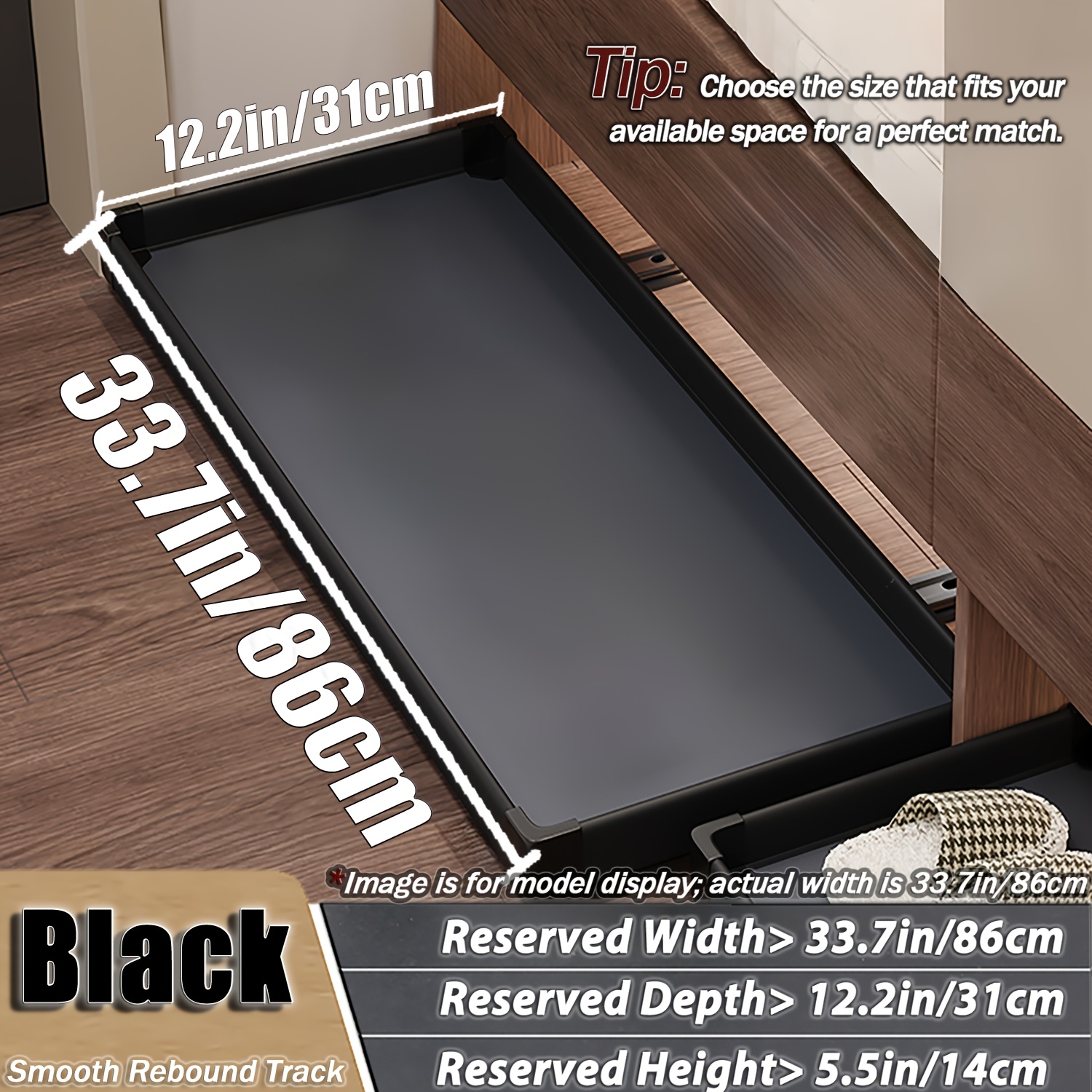 Économiseur d'espace avec étagère à chaussures rétractable et rails de poussée lisses - Rangement intégré sans perçage, cadre en bois dur et métal, conception 1 niveau ou 2 niveaux pour entrée, placard, petits espaces, organisateur de rangement de chaussures, organisation de placard, étagère à chaussures minimaliste, construction durable, vie en appartement