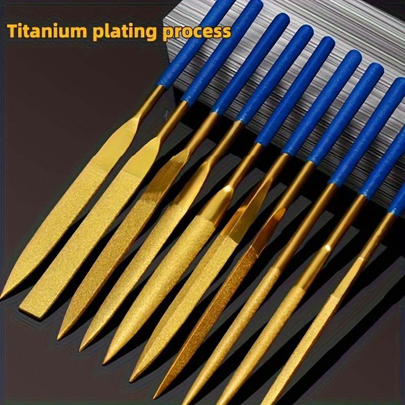 10 pcstitanium plated diamond file set high frequency strong and wear resistant details 0