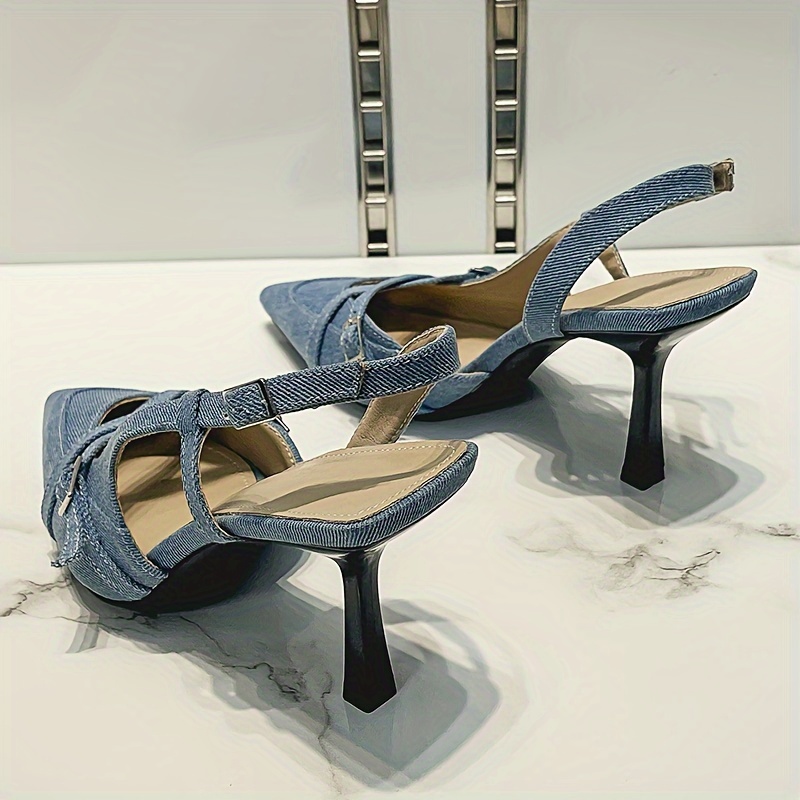 Women's High-Heeled Pumps with Open-Toe Design