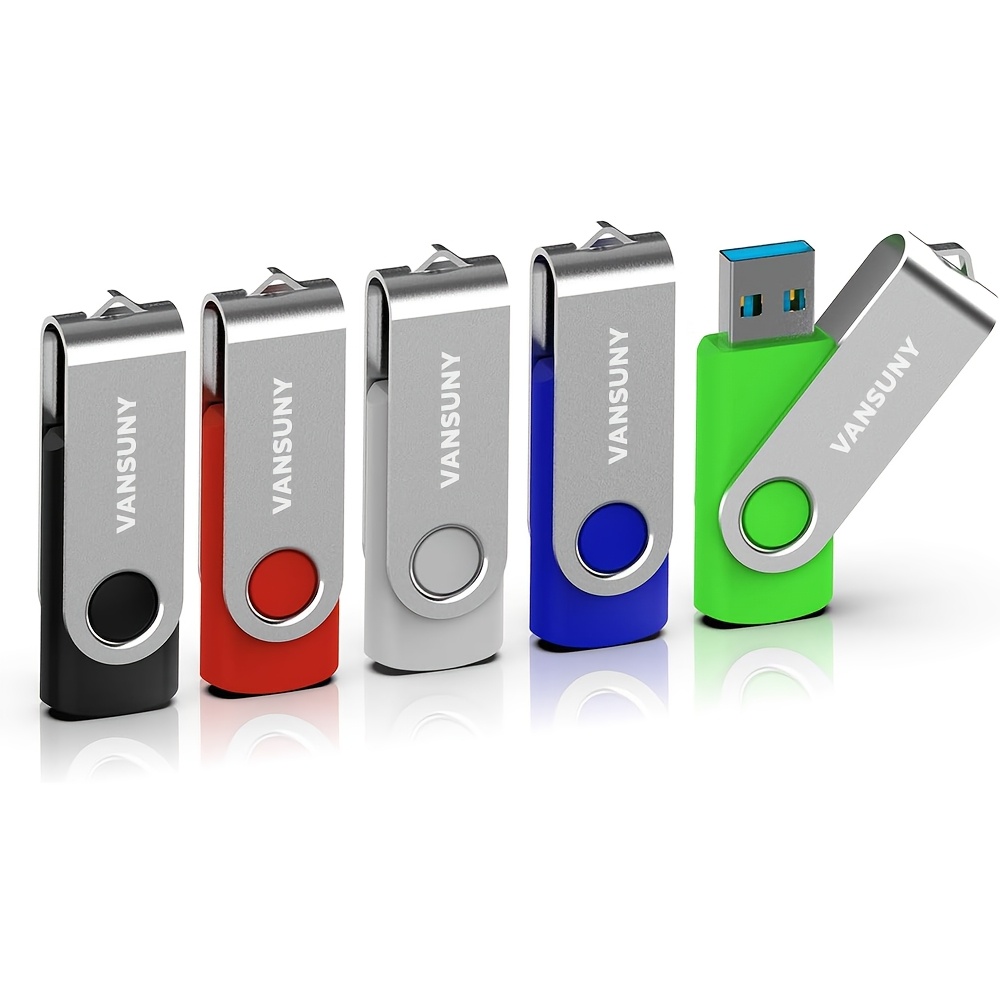 TEMU 5 Packs Of 64gb Usb Stick Usb Flash Drive 5 Packs Of 4gb/8g/16gb/32gb/64gb Rotary Usb Drive Jump Drive Usb 2.0 Flash Drive Zip Drive (5 Colors)