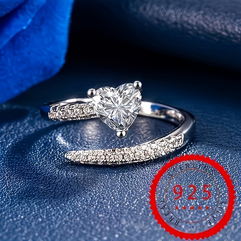 Image of 1pc S925 925 Silvery Plated Exquisite Minimalist Inlaid With Synthetic Synthetic Cubic Zirconiaia Men's And Women's High-quality Jewelry Proposal Gift For Lover