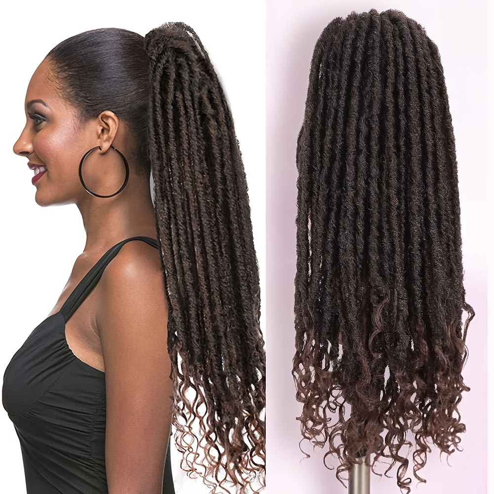 22 inch goddess braided ponytail extension twisted clip in curly end high temperature fiber womens sporty style accessory for daily wear ponytail wrap around