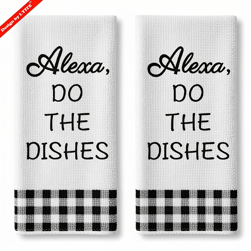 TEMU 2pcs Funny Hand Towels, Dish Cloths, Printed Luxury Towel Set - Soft, Quick-dry, Super Absorbent Dish Cloths And Dish Towels For Kitchen And