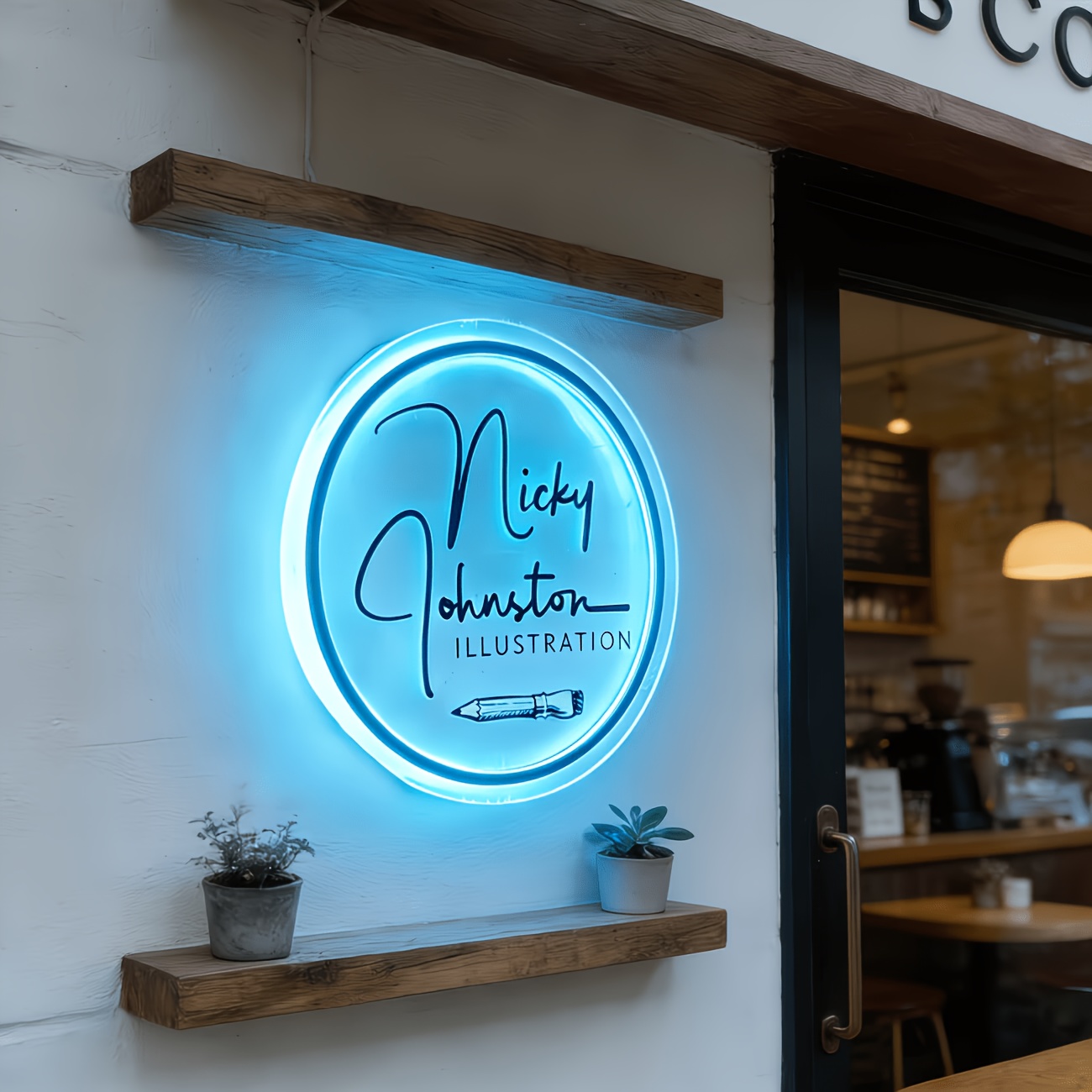 Round Personalized Neon Sign with LED Light, Custom Gift