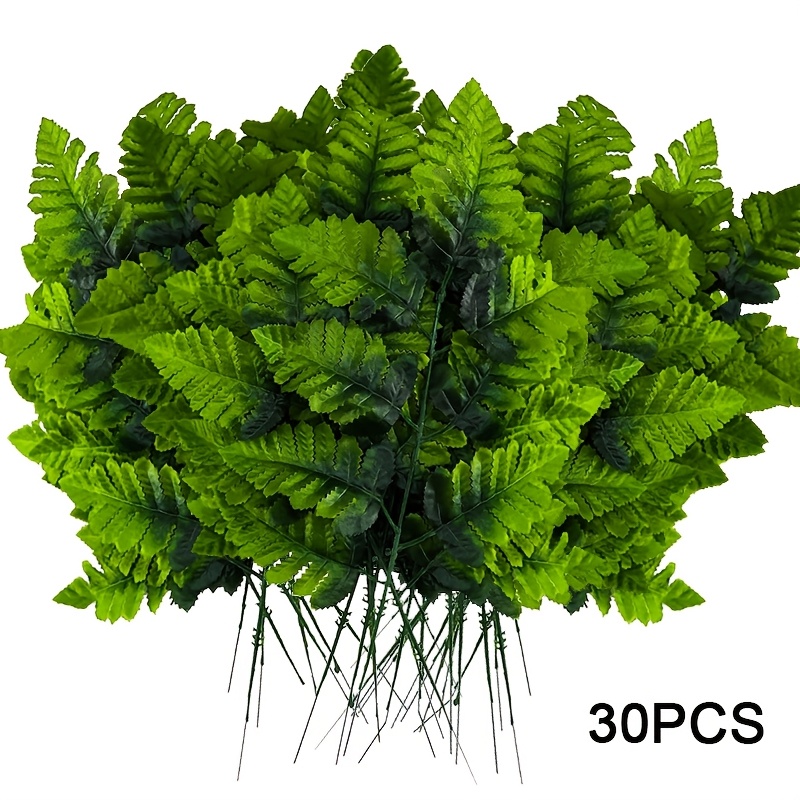 Image of 30pcs Artificial Fern Leaves - Fern Plant Stems, Suitable For Home Kitchens, Vase Arrangements, Table Centerpieces, Garden Decorations, Wedding Arches, And Gifts For