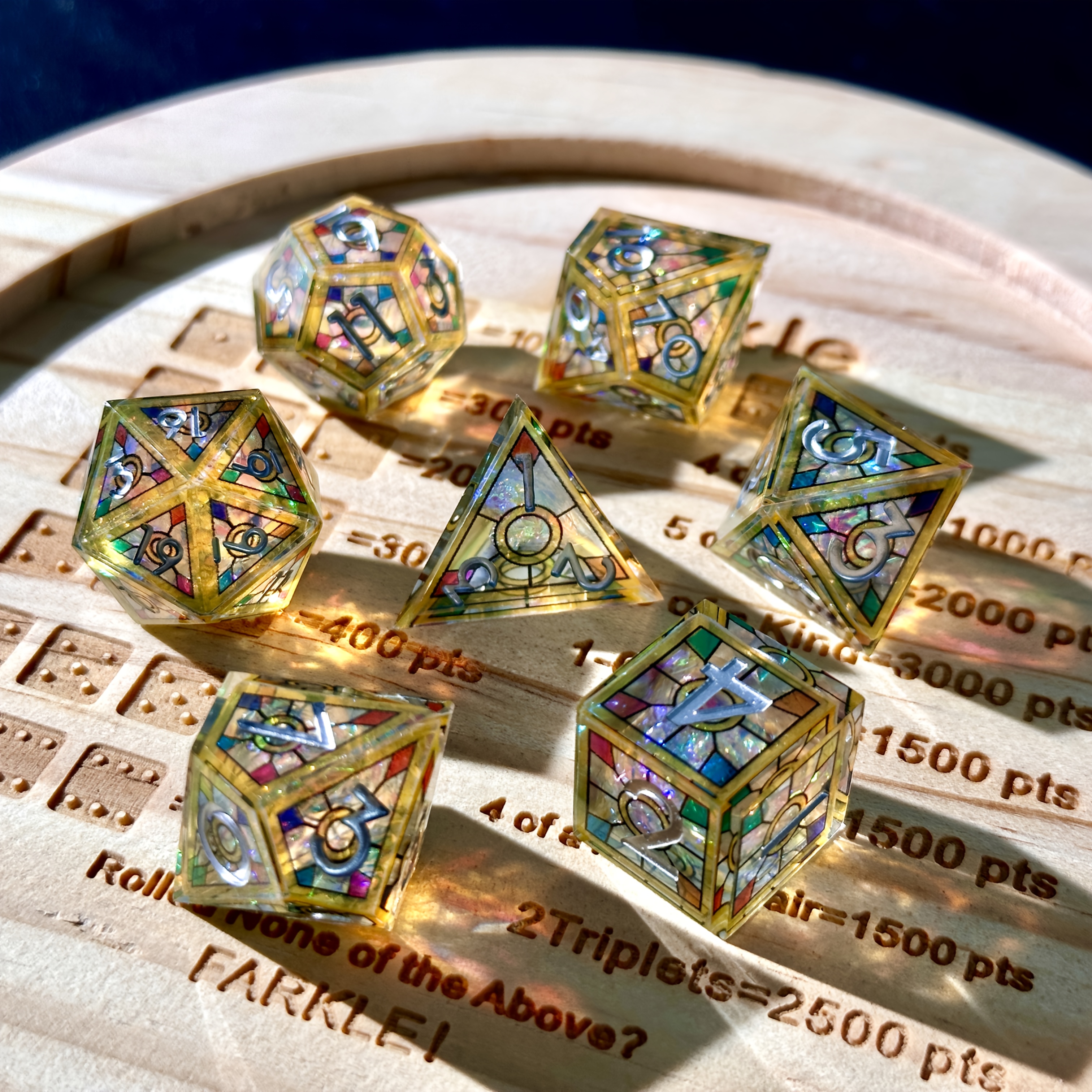 E-shop Farbige Effekt Würfel Set/D20 D12 D10 D100 (00-90) D8 D6 D4/ Polyedrische Würfel/ Geeignet für DND/ Rollenspiele/ RPG/ Halloween/ Weihnachten/