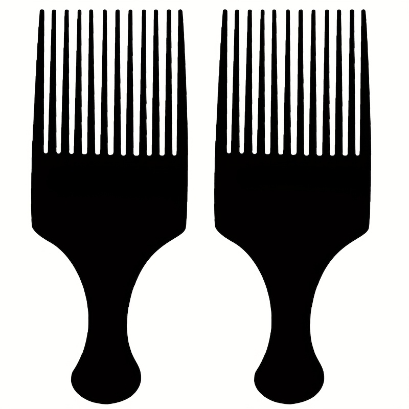 TEMU Afro Haar Prik Kam voor Vrouwen & Mannen, 7.5In Gladde Stevige Brede Tanden voor Ontwarren & Styling - 2 stuks Pak