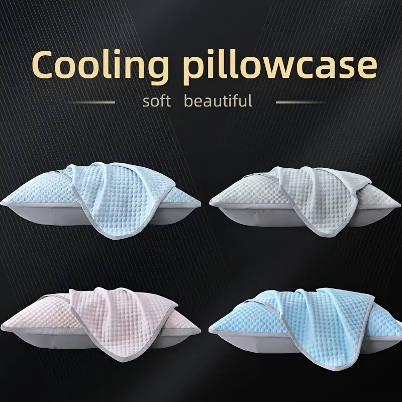 2pcs cooling pillowcases soft breathable 100 polyester bedding for light blue beige with elegant patterns machine washable Product details 1